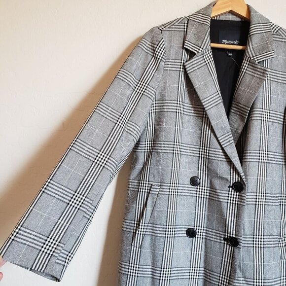 Madewell Caldwell Double-Breasted Oversized Blazer in Plaid Size Women's Small - Picture 5 of 12